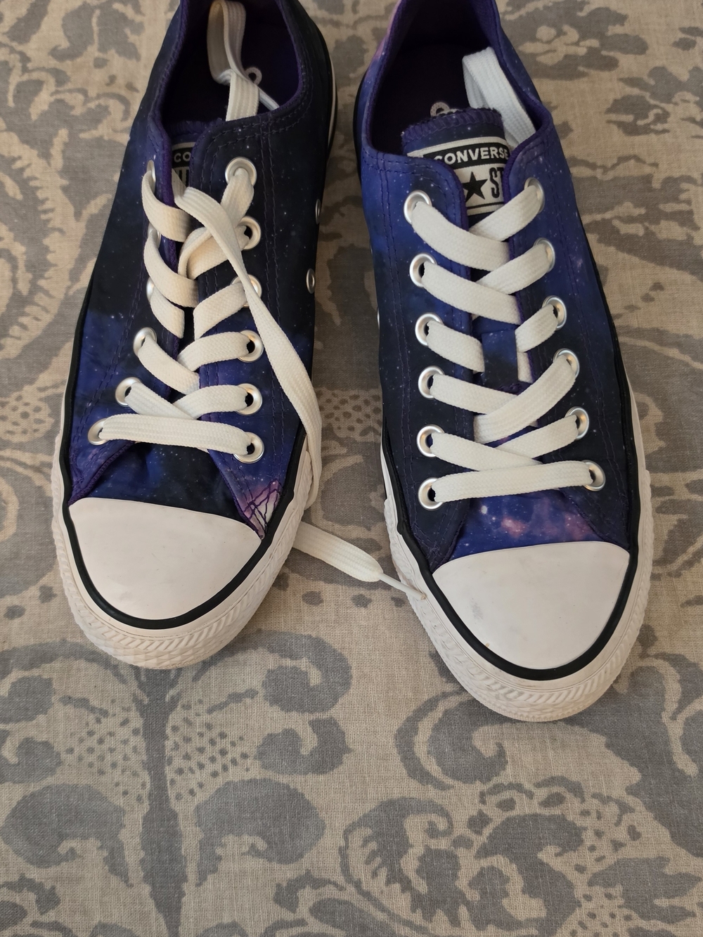 Converse Galaxy Print Low Top Sneakers in Purple and Black
